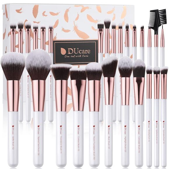 Ducare 27Pcs White Professional Brushes Premium Synthetic Makeup Brushes Kit - Picture 4 of 4